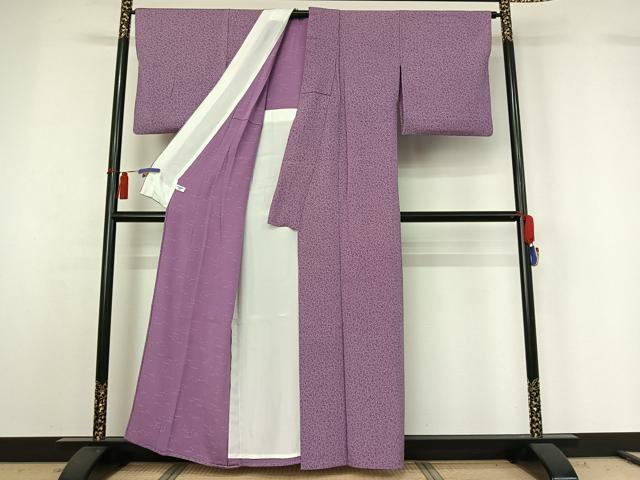 平和屋着物▽人間国宝 小宮康孝　江戸小紋　単衣　舞蝶文　正絹　逸品　AABH2197jh