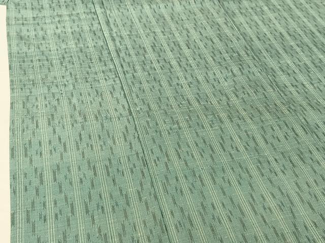 平和屋着物▽上質な紬　単衣　縞　正絹　逸品　AABH2198jh