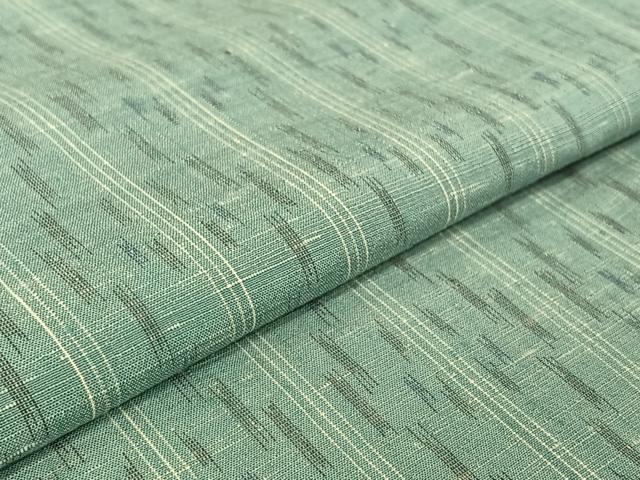 平和屋着物▽上質な紬　単衣　縞　正絹　逸品　AABH2198jh