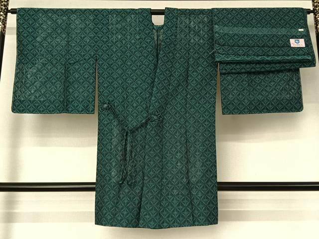 平和屋着物▽道中着　スリーシーズン　春夏秋　塵除け　菱文　反端付き　正絹　逸品　未使用　AABH2199jh