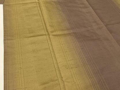 平和屋着物▽上質な紬　単衣　間道　正絹　逸品　AABH2205jh