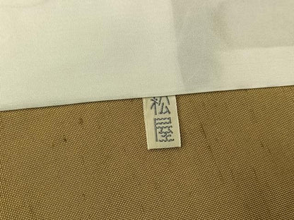 平和屋着物▽上質な紬　単衣　間道　正絹　逸品　AABH2205jh