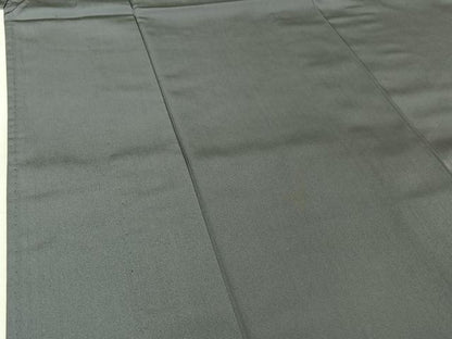 平和屋着物▽お召　単衣　絹鼠色　正絹　逸品　AABH2219jh