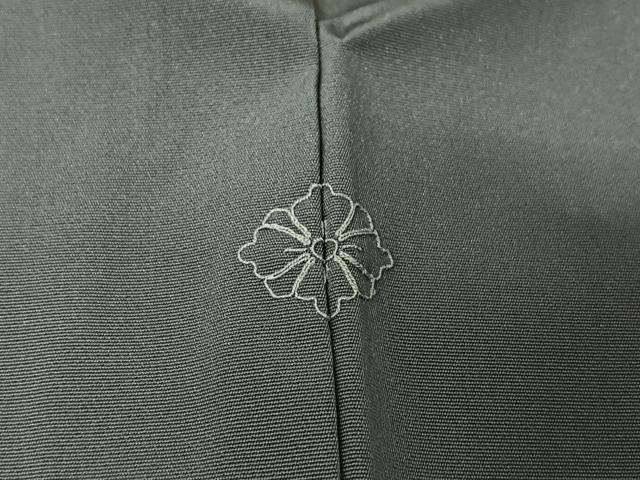 平和屋着物▽お召　単衣　絹鼠色　正絹　逸品　AABH2219jh