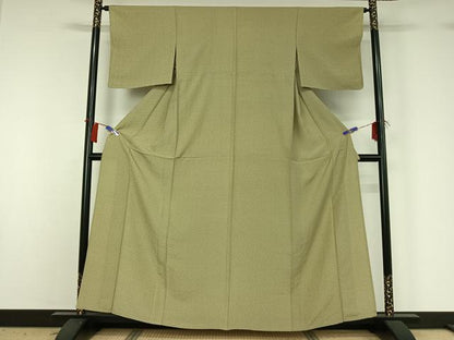 平和屋着物▽上質な小紋　単衣　幾何学文様　正絹　逸品　AABH2220jh