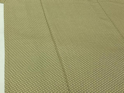 平和屋着物▽上質な小紋　単衣　幾何学文様　正絹　逸品　AABH2220jh