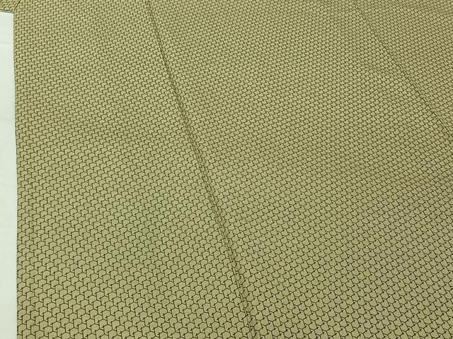 平和屋着物▽上質な小紋　単衣　幾何学文様　正絹　逸品　AABH2220jh