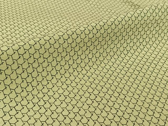 平和屋着物▽上質な小紋　単衣　幾何学文様　正絹　逸品　AABH2220jh