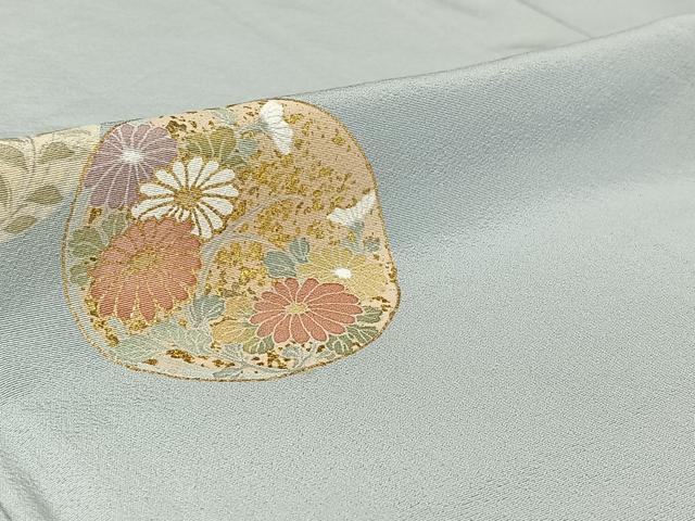 平和屋着物▽訪問着　単衣　花丸文　暈し染め　金彩　正絹　逸品　AABH2222jh