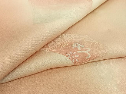 平和屋着物▽上質な小紋 単衣 正倉院花文 暈し染め 正絹 逸品 AABH2226jh
