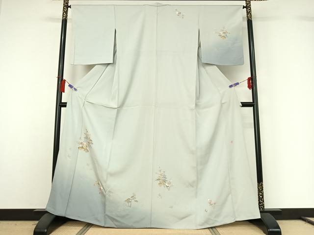 平和屋着物▽訪問着 単衣 作家物 風景花文 暈し染め