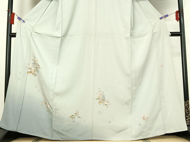 平和屋着物▽訪問着　単衣　作家物　風景花文　暈し染め　正絹　逸品　AABH2227jh