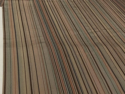 平和屋着物▽上質な小紋　単衣　縞　正絹　逸品　AABH2228jh