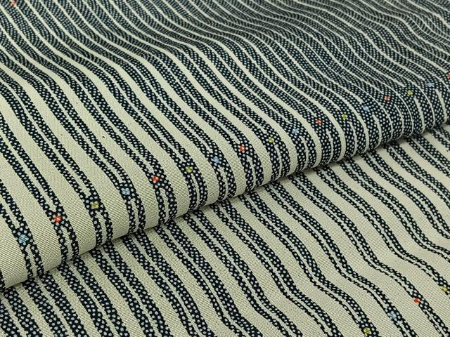 平和屋着物▽上質な小紋　単衣　変わり縞　正絹　逸品　AABH2231jh