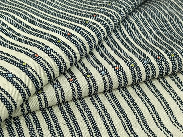 平和屋着物▽上質な小紋　単衣　変わり縞　正絹　逸品　AABH2231jh