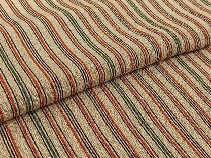 平和屋着物▽上質な小紋　単衣　縞　鬼しぼ縮緬　正絹　逸品　AABH2234jh