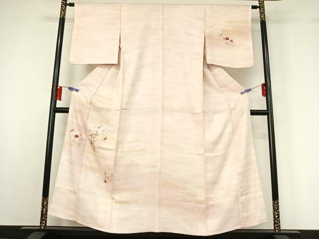 平和屋着物▽訪問着　単衣　総刺繍　飾花文　暈し染め　正絹　逸品　AABH2235jh
