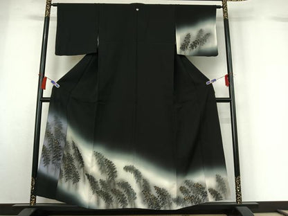 平和屋着物▽訪問着　単衣　樹林文　暈し染め　金彩　正絹　逸品　AABH2243jh