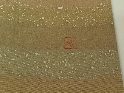 平和屋着物▽訪問着　単衣　作家物　横段文　正絹　逸品　AABH2244jh