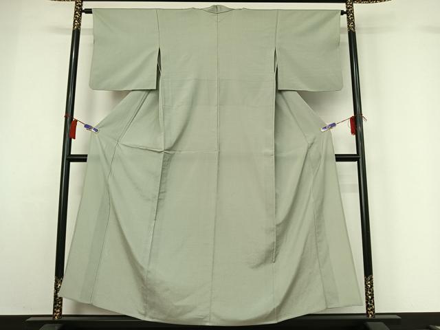 平和屋着物▽本塩沢　単衣　横段文　正絹　逸品　AABH2248jh