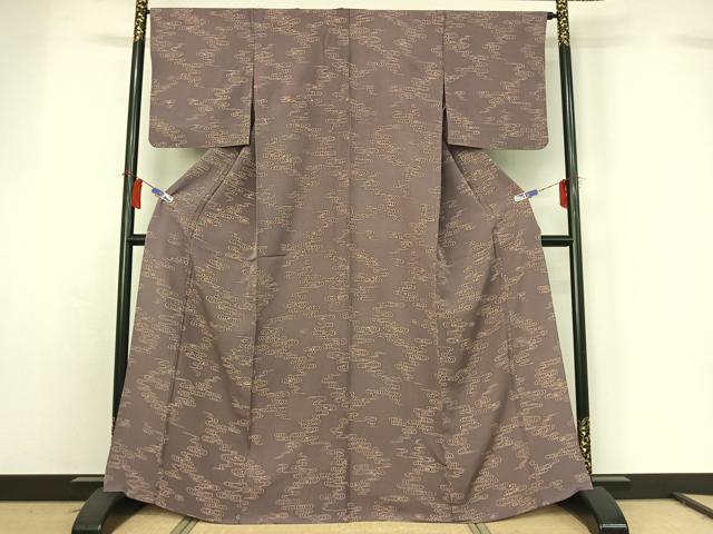 平和屋着物▽上質な小紋　単衣　流水文　正絹　逸品　AABH2250jh