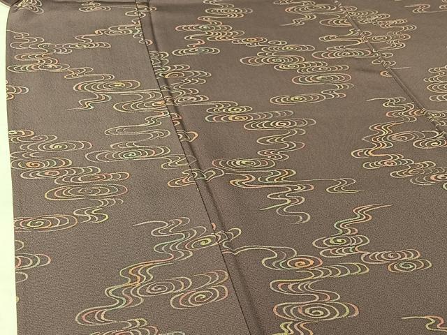 平和屋着物▽上質な小紋　単衣　流水文　正絹　逸品　AABH2250jh
