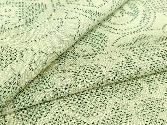 平和屋着物▽本塩沢　単衣　吉祥梅文　正絹　逸品　AABH2255jh