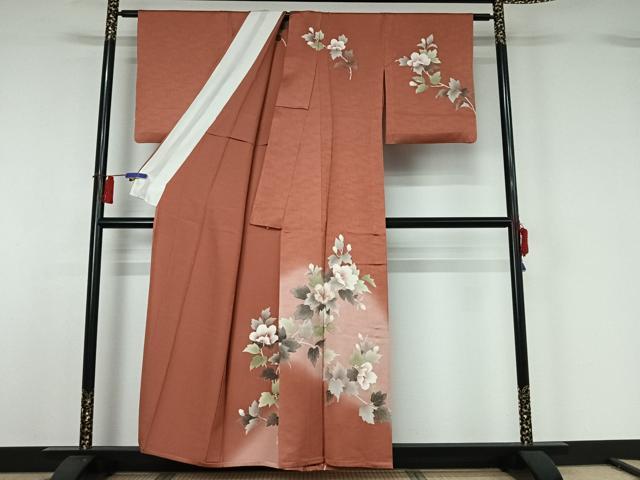 平和屋着物▽訪問着　単衣　作家物　刺繍　草花文　暈し染め　金糸　正絹　逸品　AABH2259jh 平和屋着物▽訪問着 単衣 枝花文 暈し染め 金彩 正絹 逸品 AABC0573fy