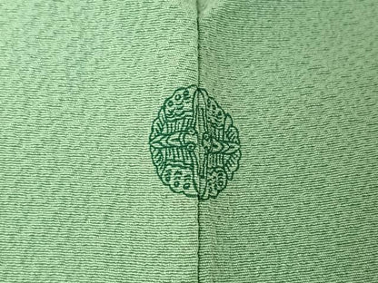 平和屋着物▽上質な色無地　単衣　錆青磁色　正絹　逸品　AABH2260jh