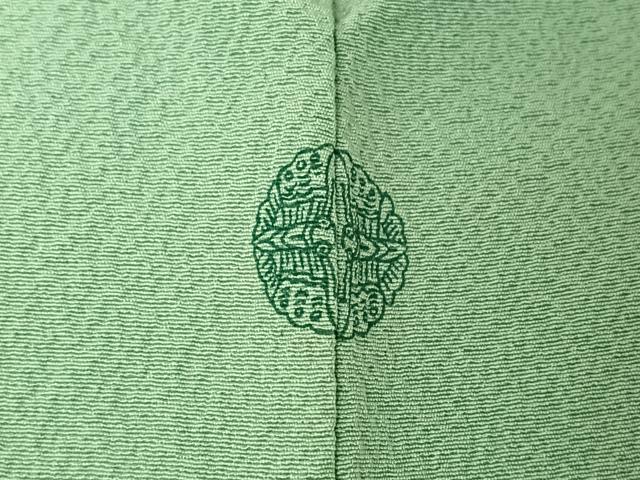 平和屋着物▽上質な色無地　単衣　錆青磁色　正絹　逸品　AABH2260jh