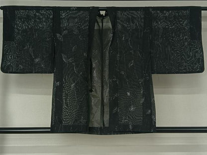 平和屋着物▽羽織　スリーシーズン　春夏秋　塵除け　草花文　正絹　逸品　AABH2262jh