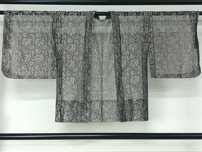 平和屋着物▽羽織　スリーシーズン　春夏秋　塵除け　草花文　銀糸　AABH2263jh