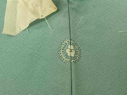 平和屋着物▽上質な色無地　単衣　空色　正絹　逸品　AABH2264jh