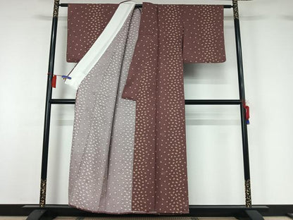 平和屋着物▽上質な小紋　単衣　鼓文　正絹　逸品　AABH2265jh