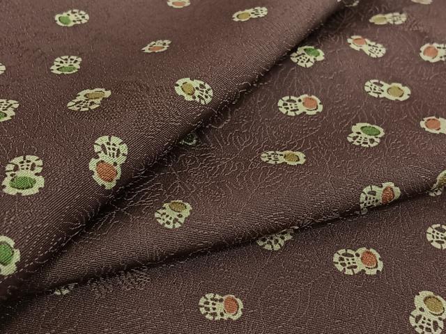 平和屋着物▽上質な小紋　単衣　鼓文　正絹　逸品　AABH2265jh