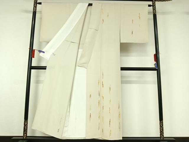 平和屋着物▽訪問着　単衣　短冊吉祥文　金彩　正絹　逸品　AABH2268jh