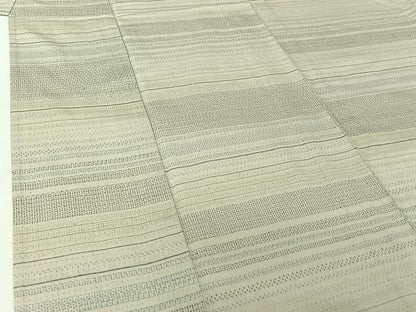 平和屋着物▽結城紬　単衣　80亀甲　横段文　正絹　逸品　AABH2270jh