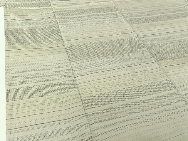 平和屋着物▽結城紬　単衣　80亀甲　横段文　正絹　逸品　AABH2270jh