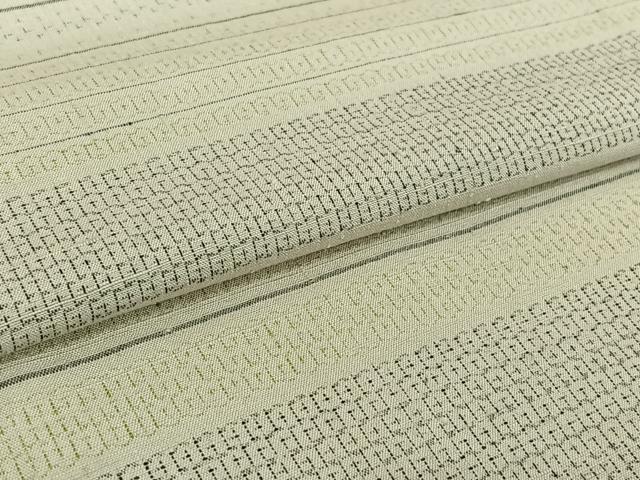 平和屋着物▽結城紬　単衣　80亀甲　横段文　正絹　逸品　AABH2270jh