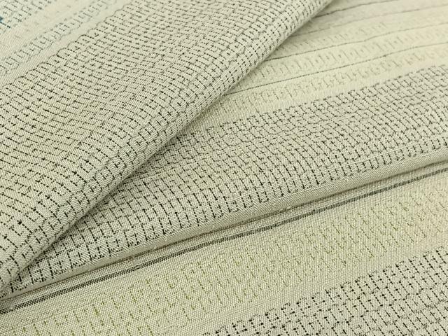 平和屋着物▽結城紬　単衣　80亀甲　横段文　正絹　逸品　AABH2270jh