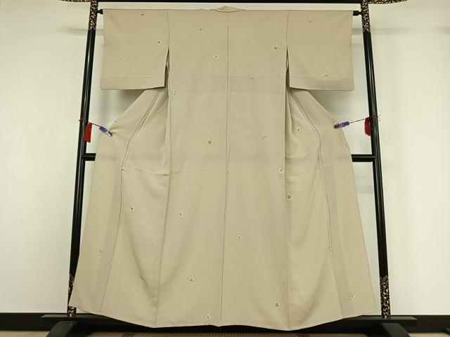 平和屋着物▽上質な小紋 単衣 絞り 手描き 花丸文 金彩 正絹 逸品