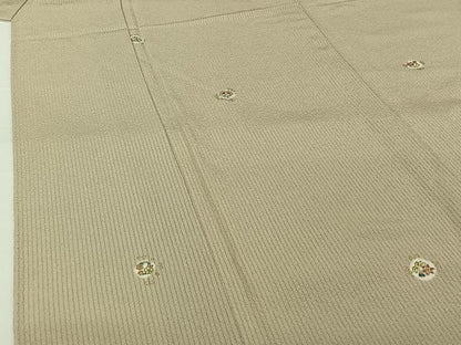平和屋着物▽上質な小紋　単衣　絞り　手描き　花丸文　金彩　正絹　逸品　AABH2272jh
