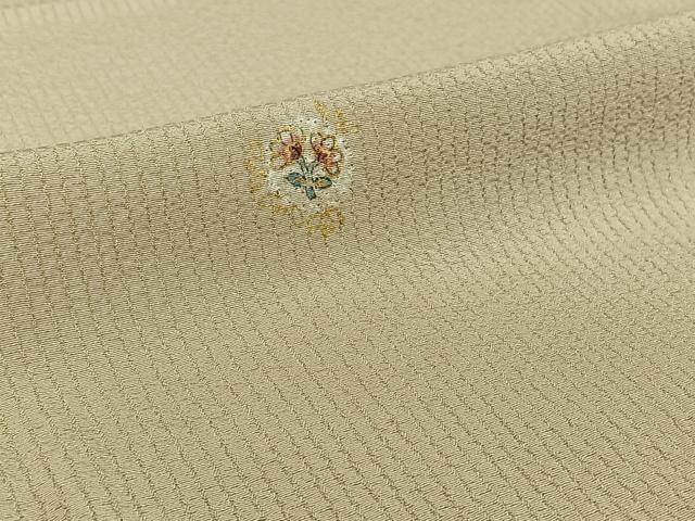 平和屋着物▽上質な小紋　単衣　絞り　手描き　花丸文　金彩　正絹　逸品　AABH2272jh 平和屋着物▽上質な小紋 単衣 絞り 手描き 花丸文 金彩 正絹 逸品