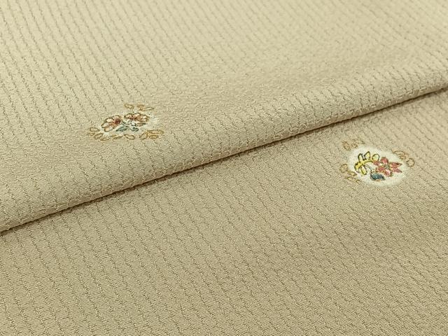 平和屋着物▽上質な小紋　単衣　絞り　手描き　花丸文　金彩　正絹　逸品　AABH2272jh