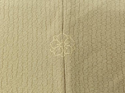 平和屋着物▽上質な小紋　単衣　絞り　手描き　花丸文　金彩　正絹　逸品　AABH2272jh
