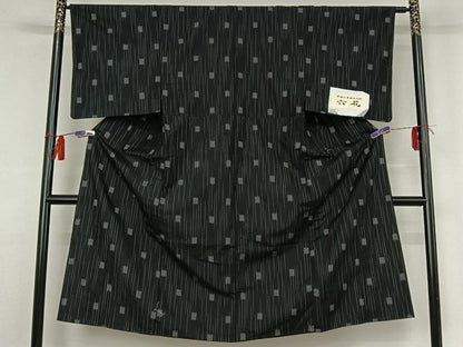 平和屋着物▽男性 紬 単衣 縞 やまと誂製 正絹 逸品 AABH2277jh