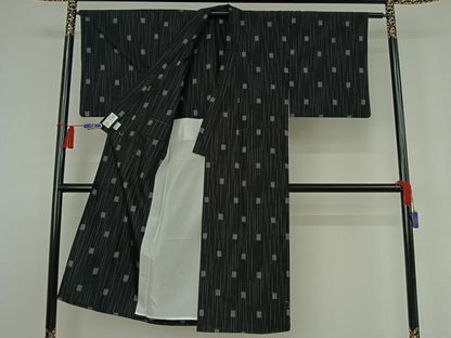 平和屋着物▽男性 紬 単衣 縞 やまと誂製 正絹 逸品 AABH2277jh