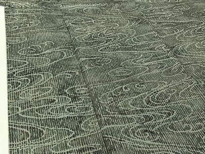 平和屋着物▽上質な小紋　単衣　流水文　正絹　逸品　AABH2278jh