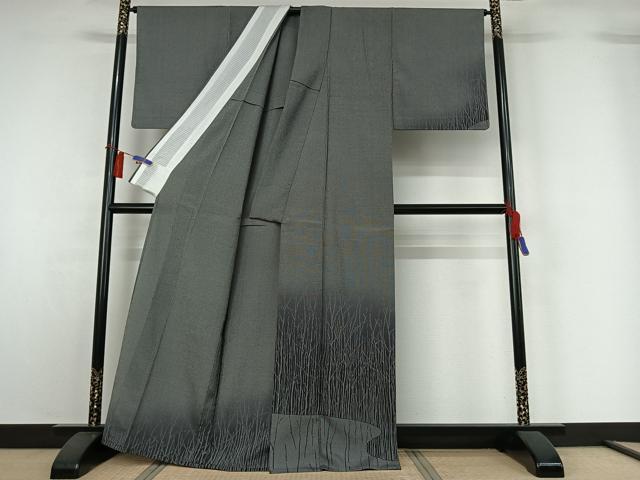 平和屋着物▽訪問着 単衣 樹林文 正絹 逸品 AABH2281jh