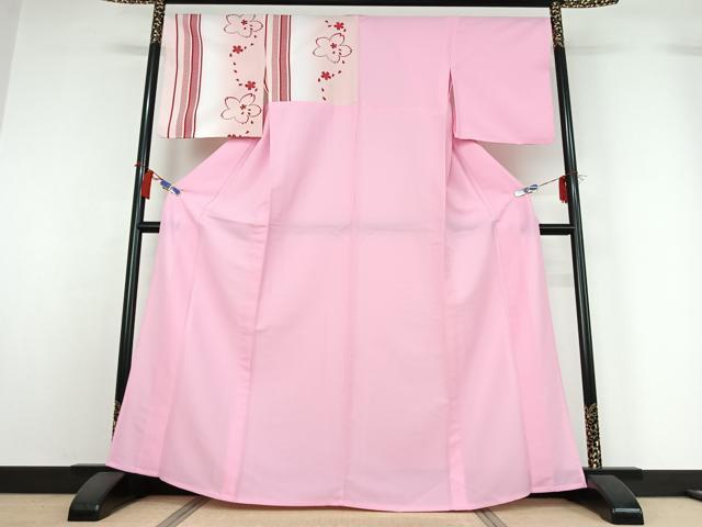 平和屋着物▽訪問着　単衣　舞桜文　洗える着物　AABH2287jh